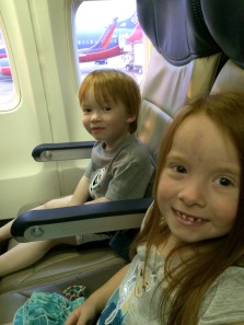 maya and calder in the plane